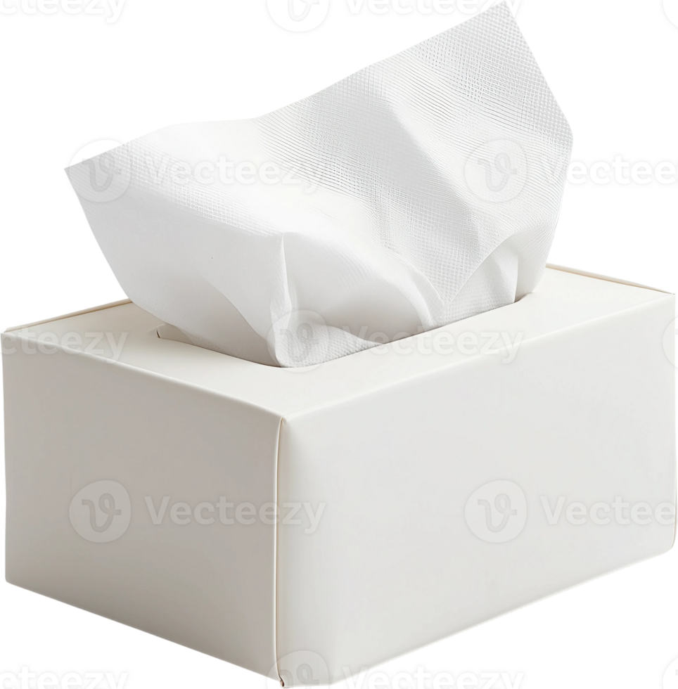 A white tissue box sitting on top of a white table png