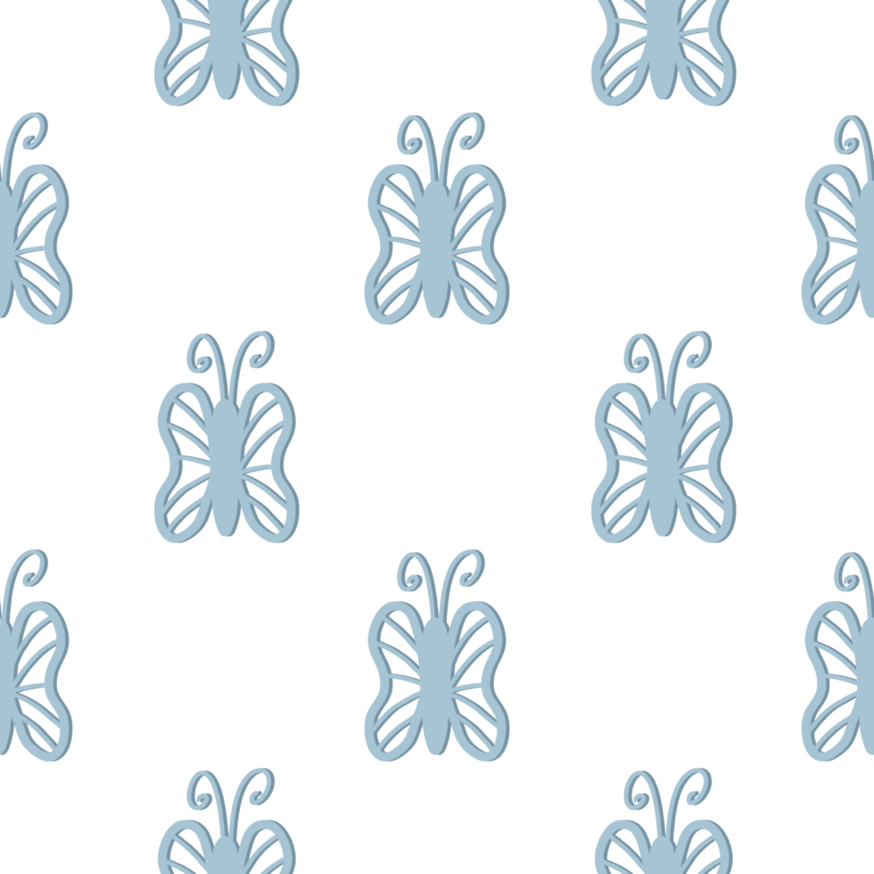 Blue butterflies pattern design shape pattern elements for fabric and more. png