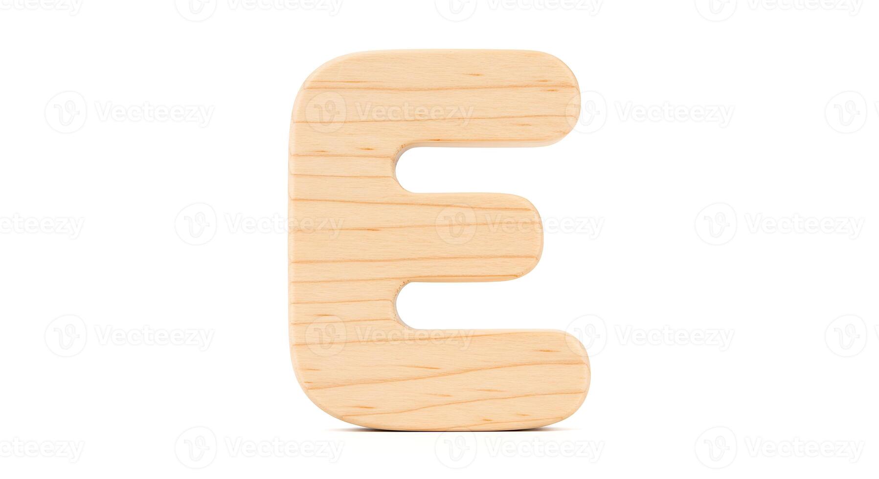 Wooden Letter E - Simple Educational Toy Block for Learning photo