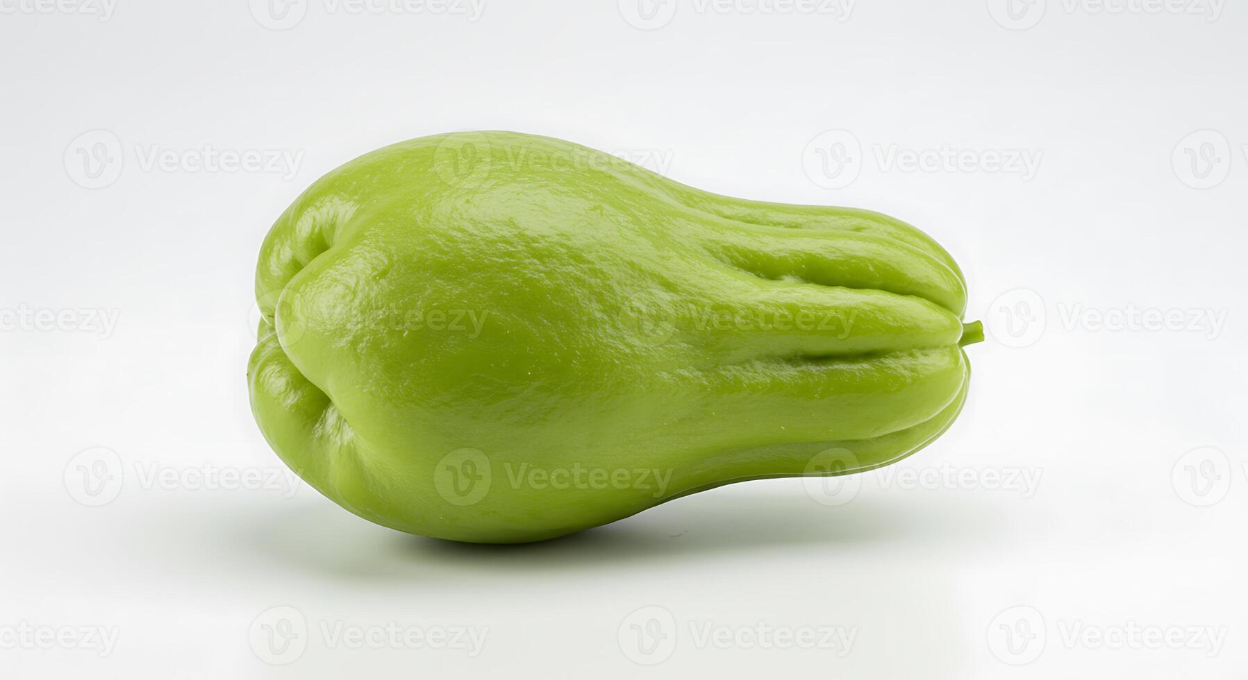 Chayote Squash Still Life on White Background Culinary Ingredient photo