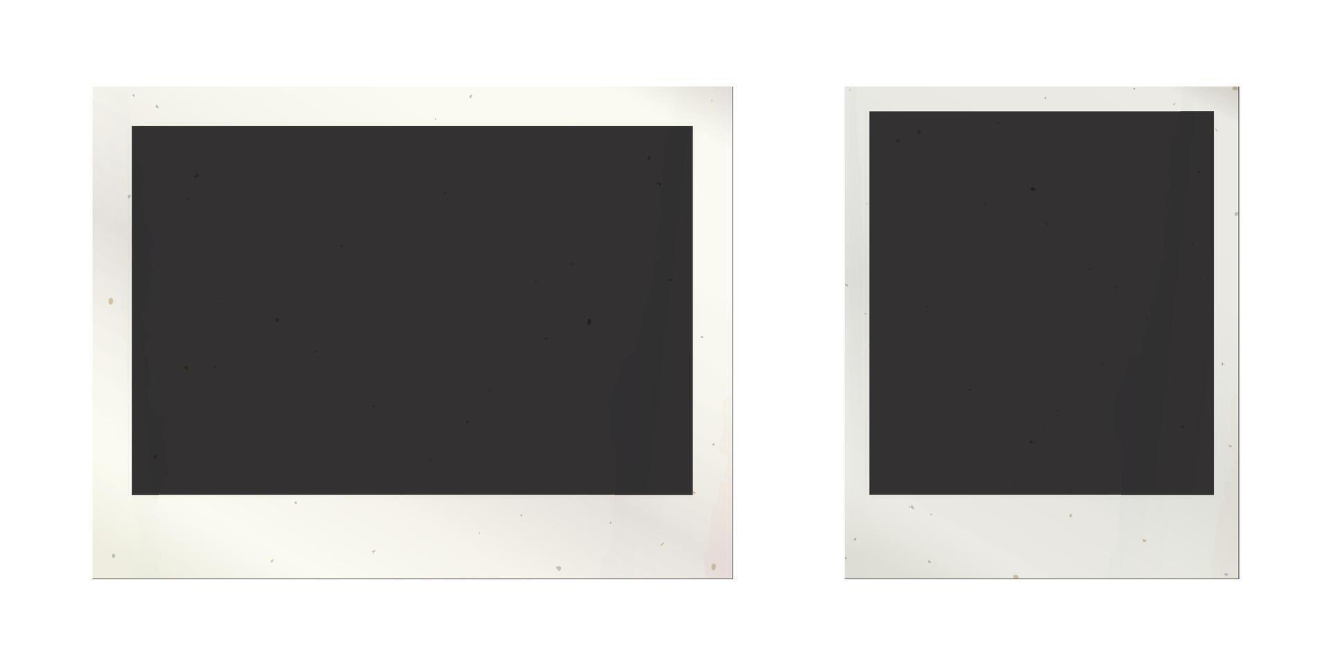 Blank old photograph vertical and horizontal frames with stained effect isolated template graphic illustration have blank space. vector