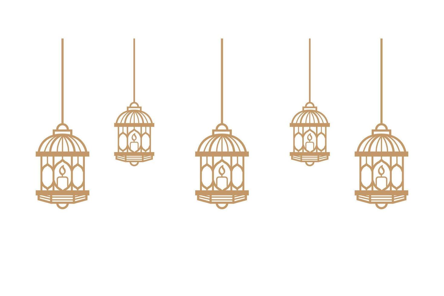Gold lantern ramadan decoration. illustration vector