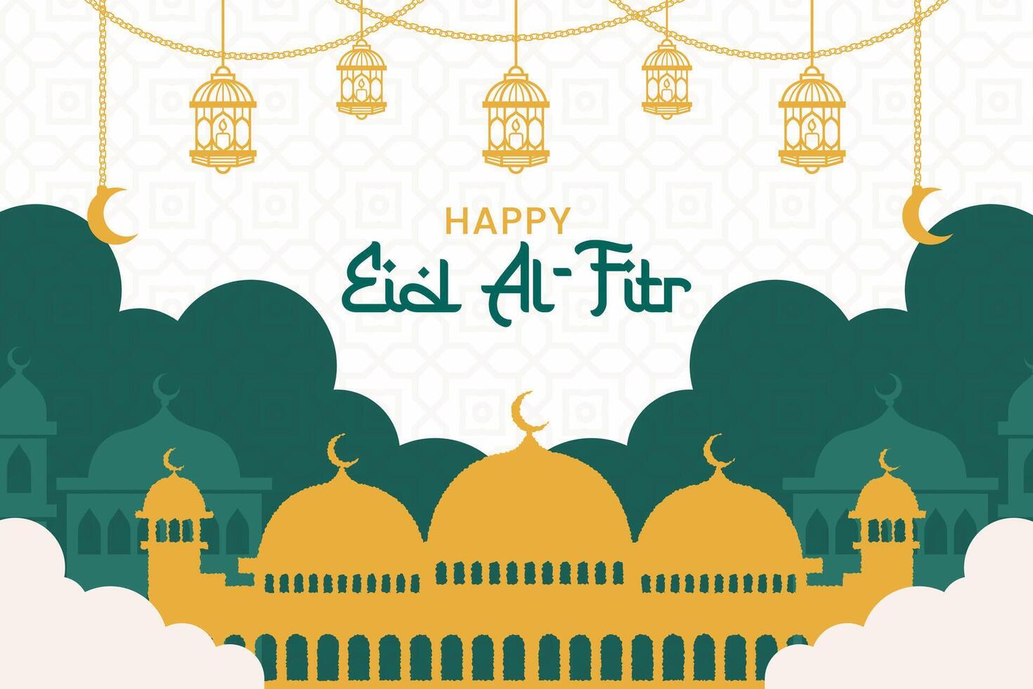 Eid Al-Fitr Celebration Banner. Illustration. vector