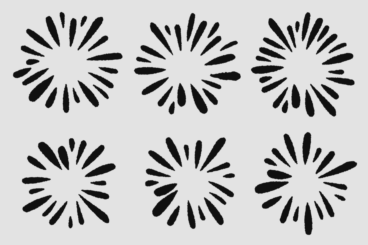 Abstract flat cartoon fireworks vintage collection. vector