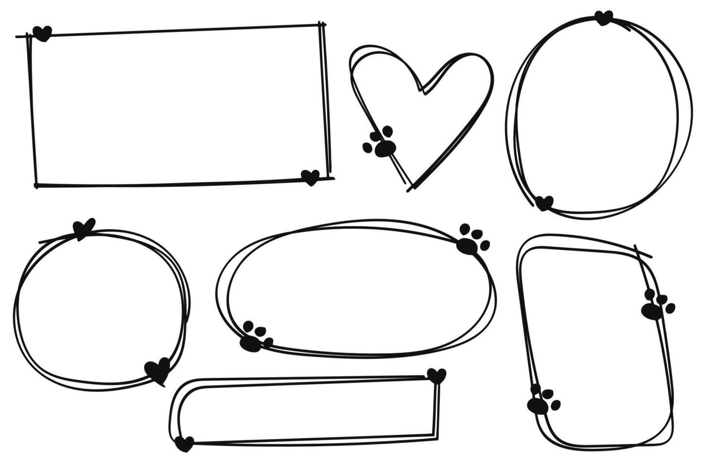 Pet footprint frame. illustration vector