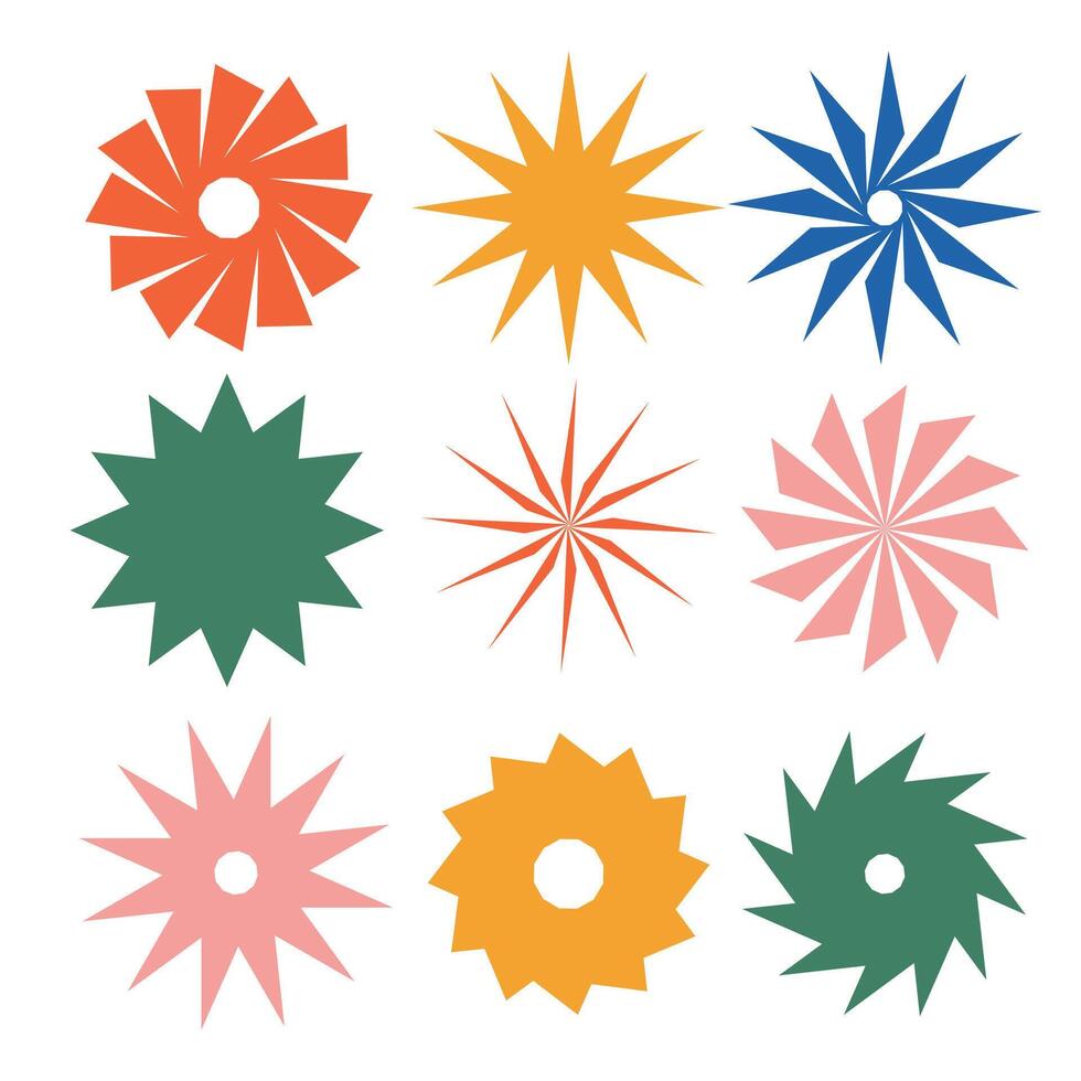 Abstract flower patterns collection. vector