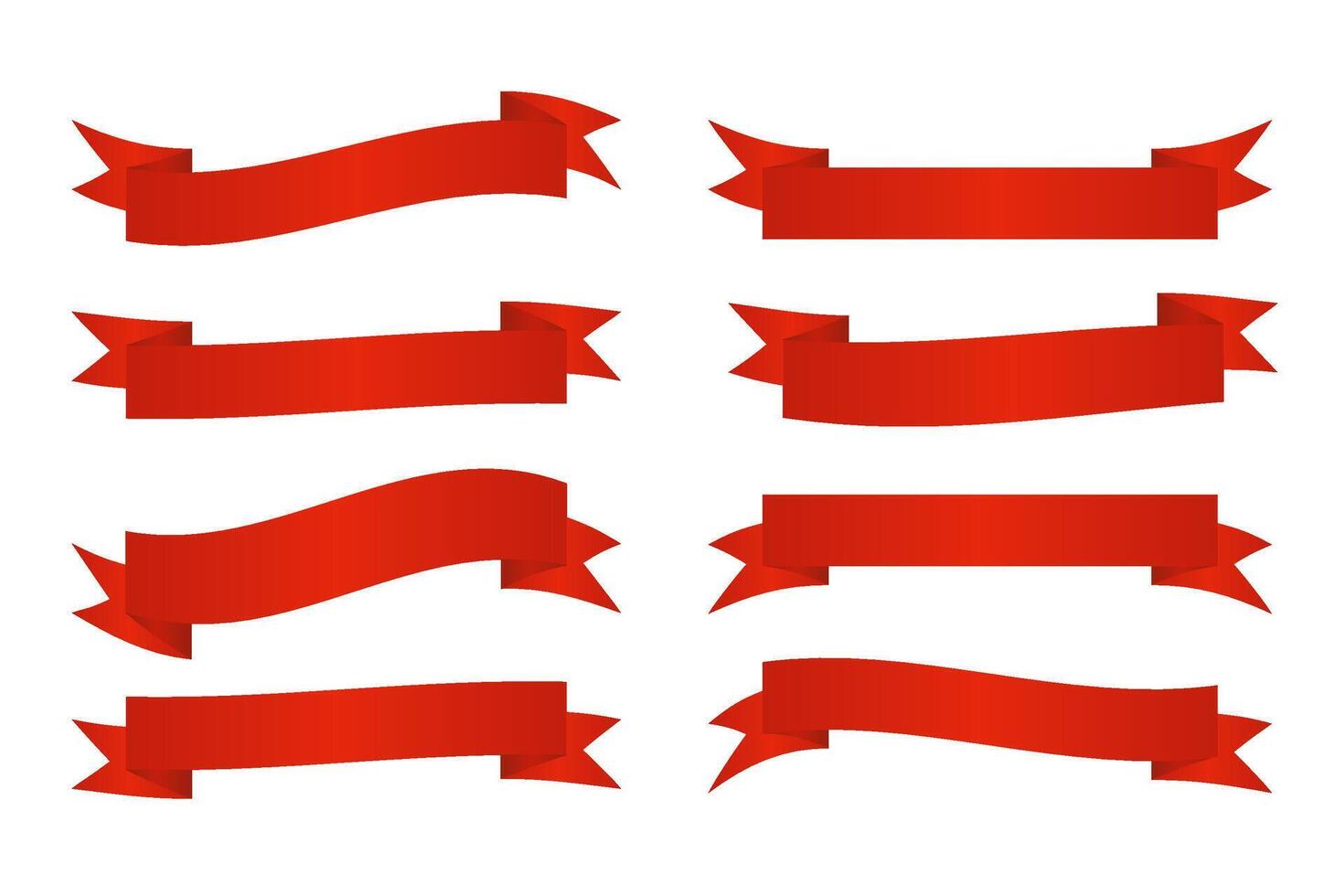 Red Ribbons banner collection. Ribbon set vector
