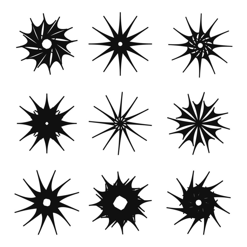 Abstract brutalism flowers blend collection. Contemporary design. vector