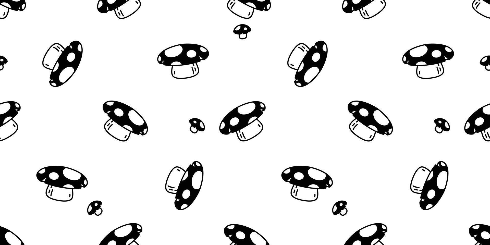 mushroom seamless pattern cartoon doodle vegetable fruit plant scarf isolated tile wallpaper gift wrapping paper repeat background textile vector