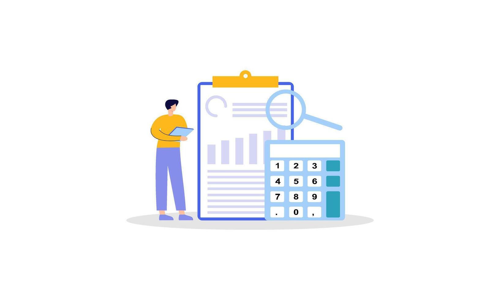 Illustration Financial Audit Cartoon Flat vector