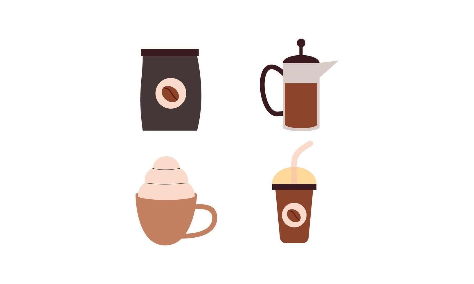 Coffee elements for design vector