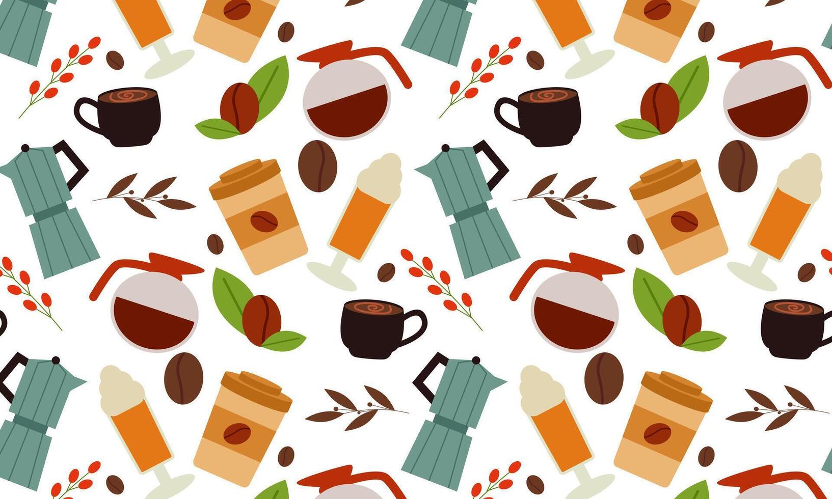 Coffee Time Seamless Pattern vector