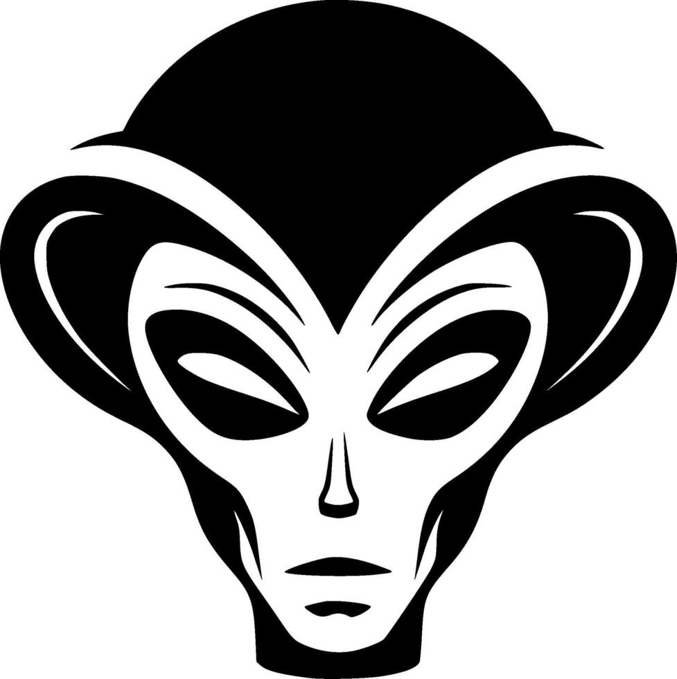 Premium Black and White Alien Icon - High-Quality Design for T-Shirts, Mugs, and Unique Merchandise vector