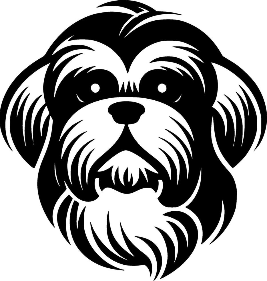 Premium Shih Tzu Lover's T-Shirt or Mug - Perfect Gift for Dog Owners, Quality Apparel and Drinkware for Shih Tzu Enthusiasts and Pet Lovers Black and White illustration vector