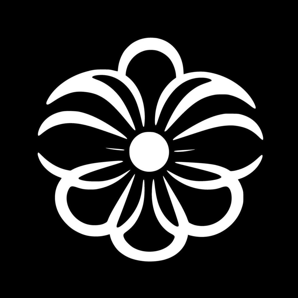 Premium Black and White Flower Icon - Elegant Isolated Design for T-Shirts, Mugs, and More - Perfect for Nature Lovers and Gift Giving vector
