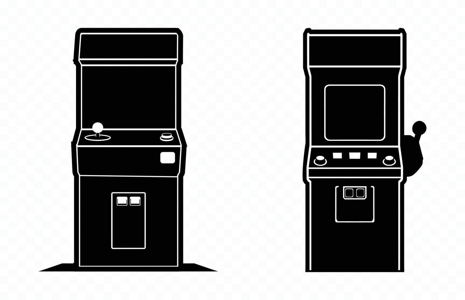 Arcade Machine Silhouette Black Clipart vector