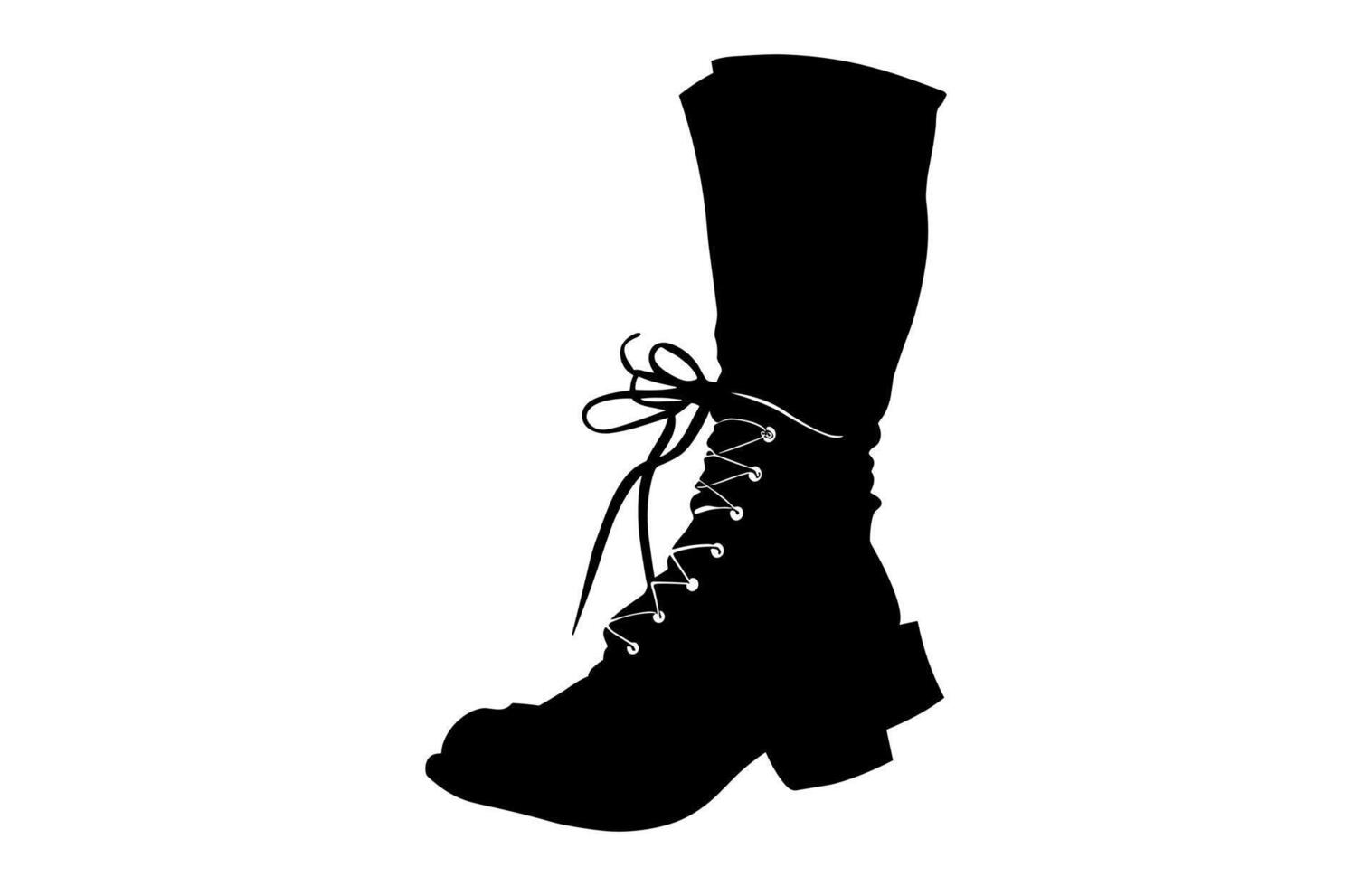 Cowgirl Boot Clipart Silhouette isolated on a white background vector