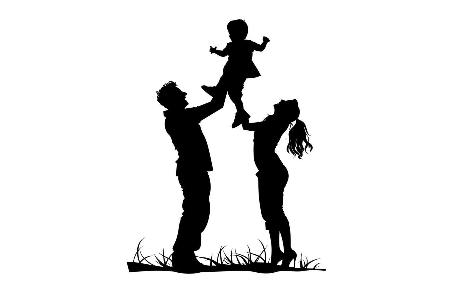 Happy Family Silhouette vector