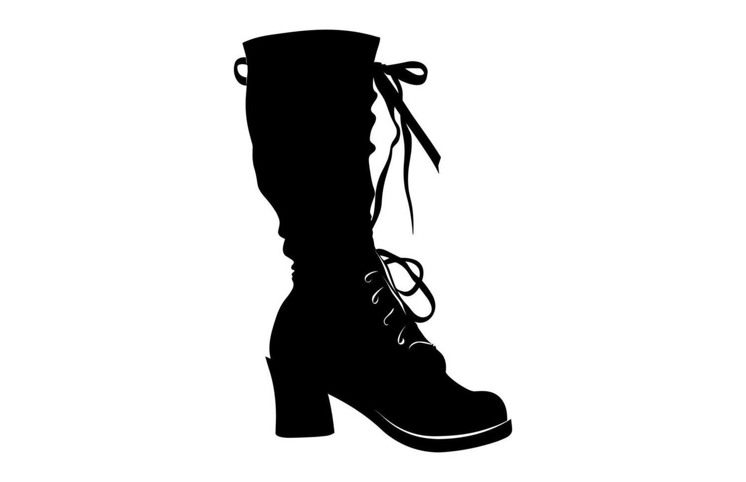 Cowgirl Boot Silhouette isolated on white background vector