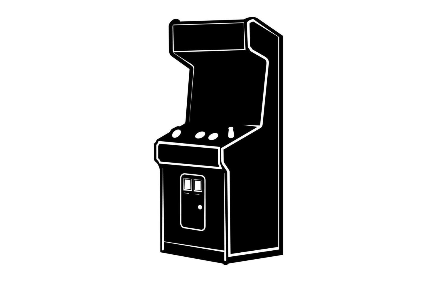 Arcade Silhouette Black Clipart isolated on white background vector