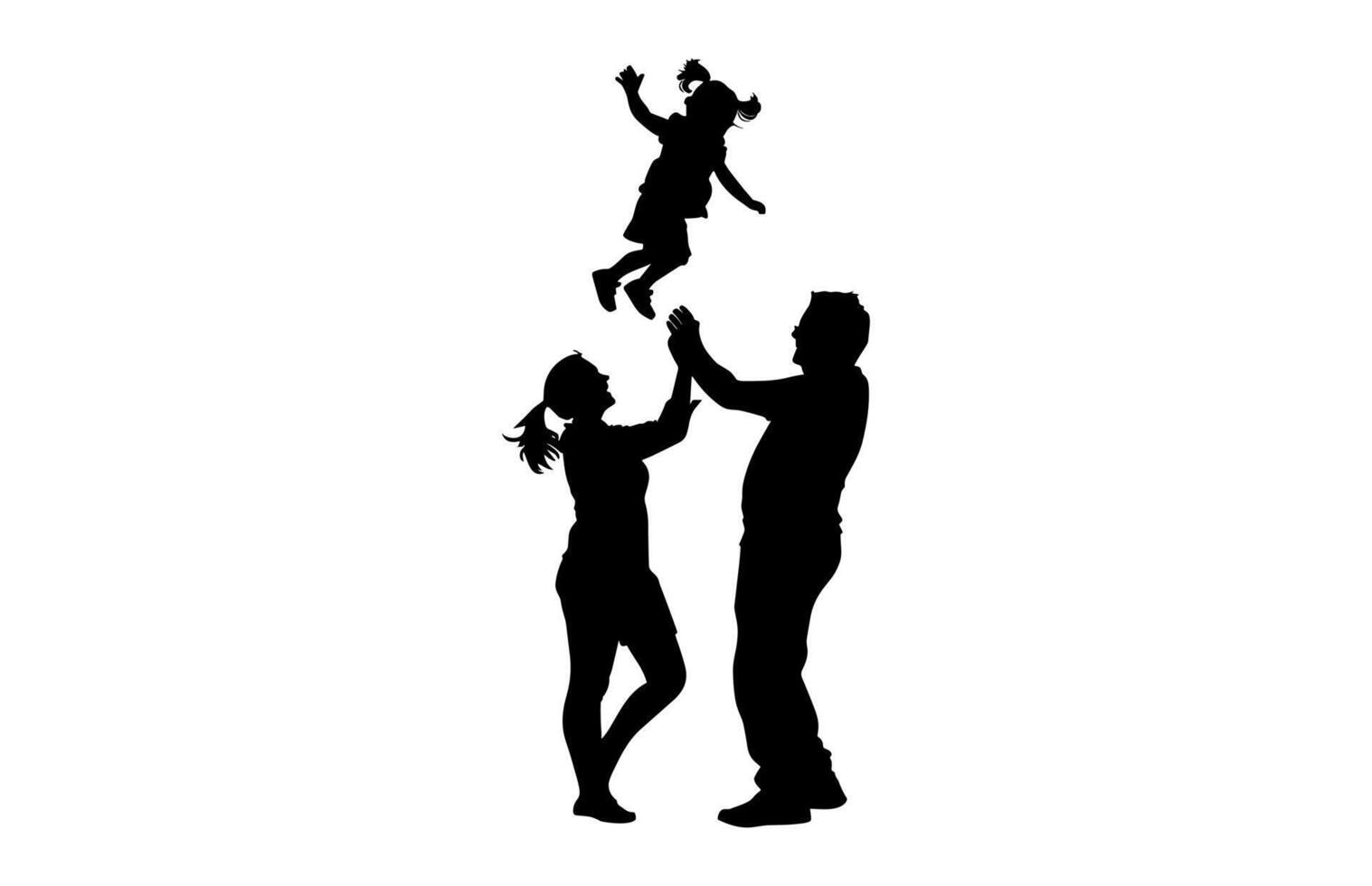 Happy Family Silhouette isolated on a white background vector