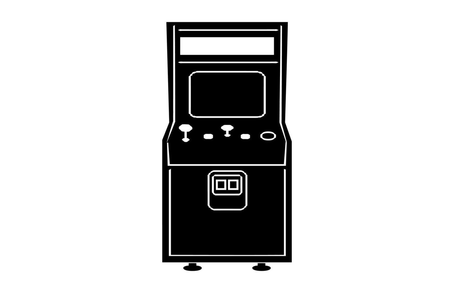 Arcade Silhouette Clipart isolated on a white background vector