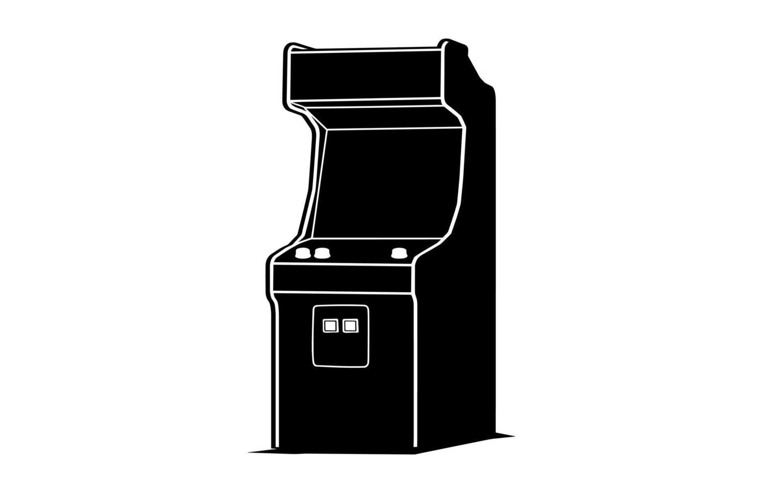 Arcade Clipart Silhouette isolated on white background vector
