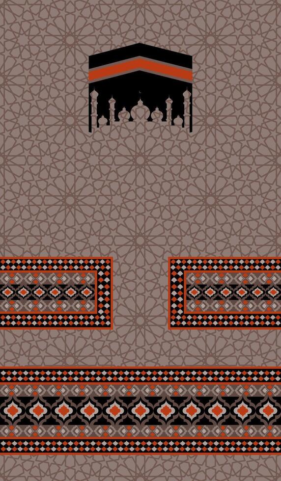 nice crafted Islamic mat with Makkah vector
