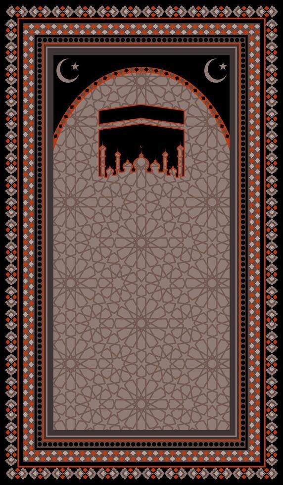 prayer mat with Makkah vector