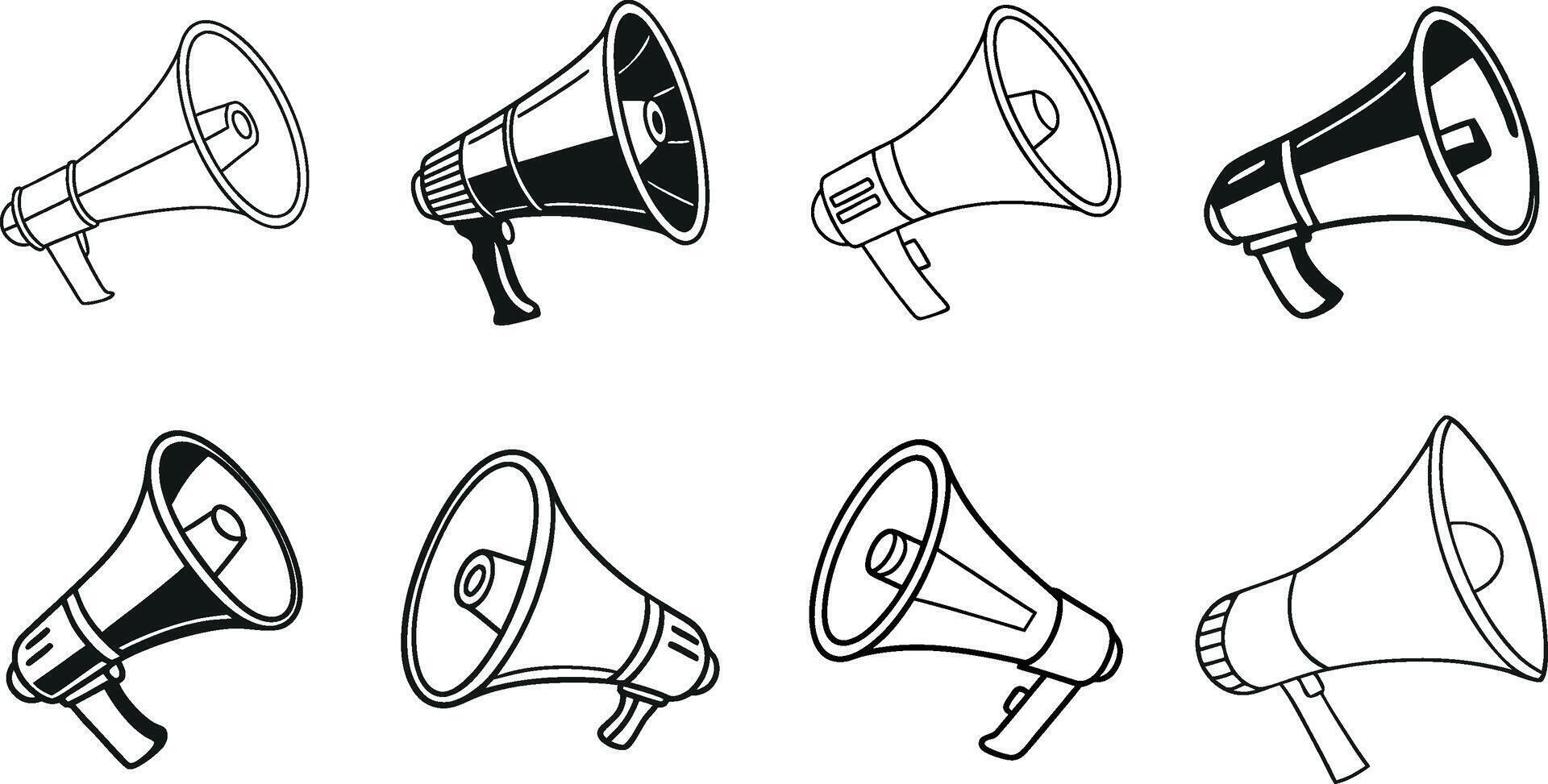 Editable Hand Announce Mic Vectors for Custom Media Projects