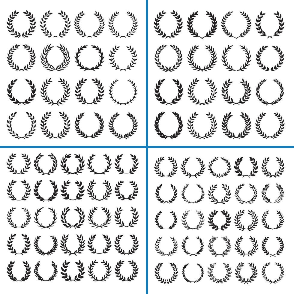 Big set laurel icon vector