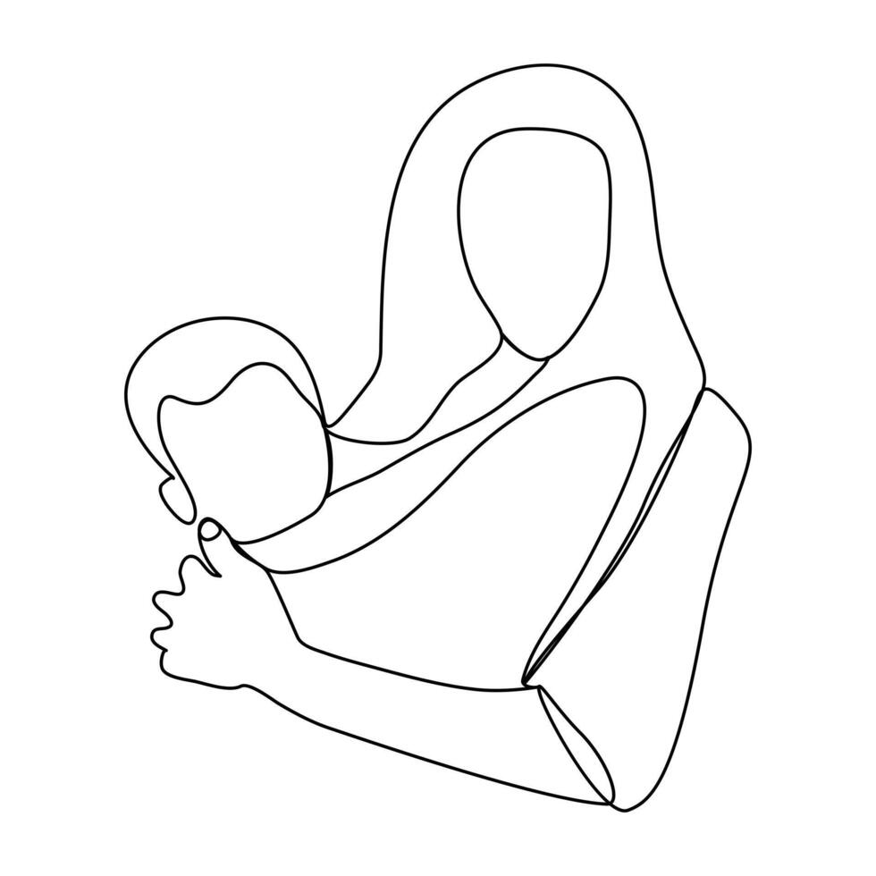 Refugee icon drawing of the mother with child vector