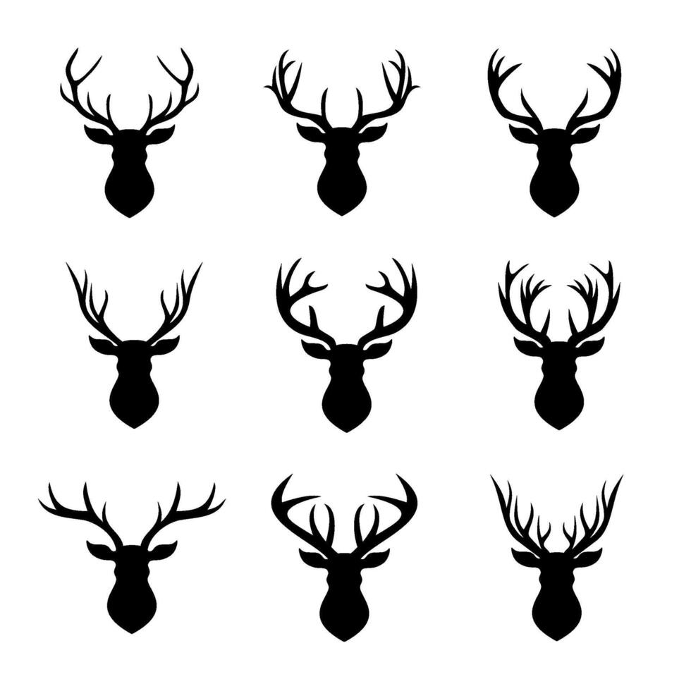moose head deer logo silhouette vector