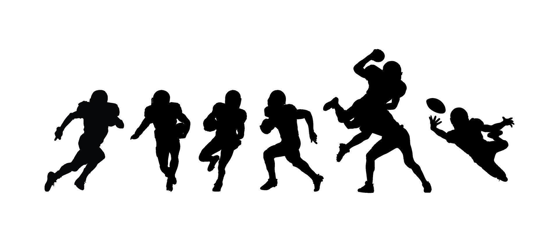 collection of american football silhouette vector