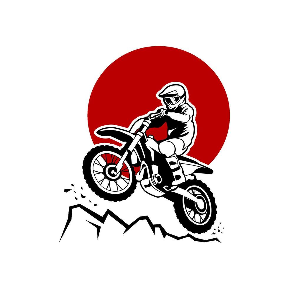 motocross rider in action illustration vector
