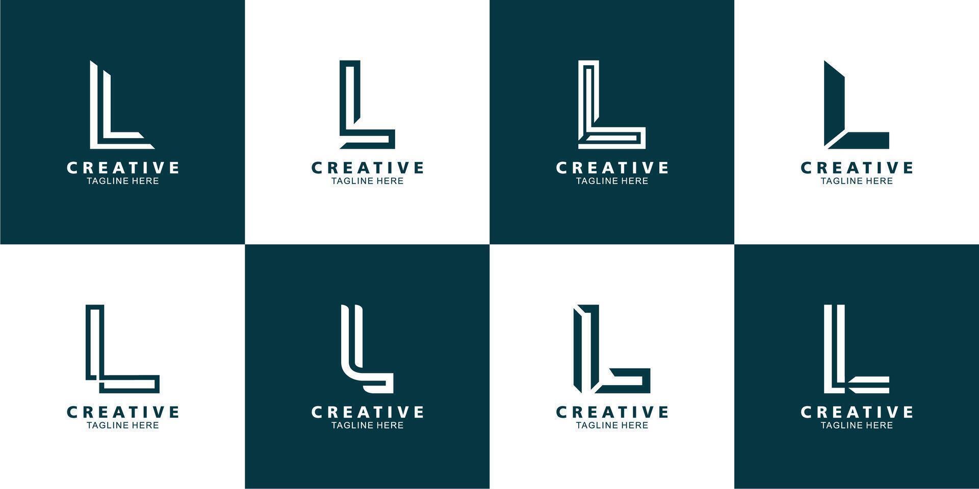 letter l logo template set vector
