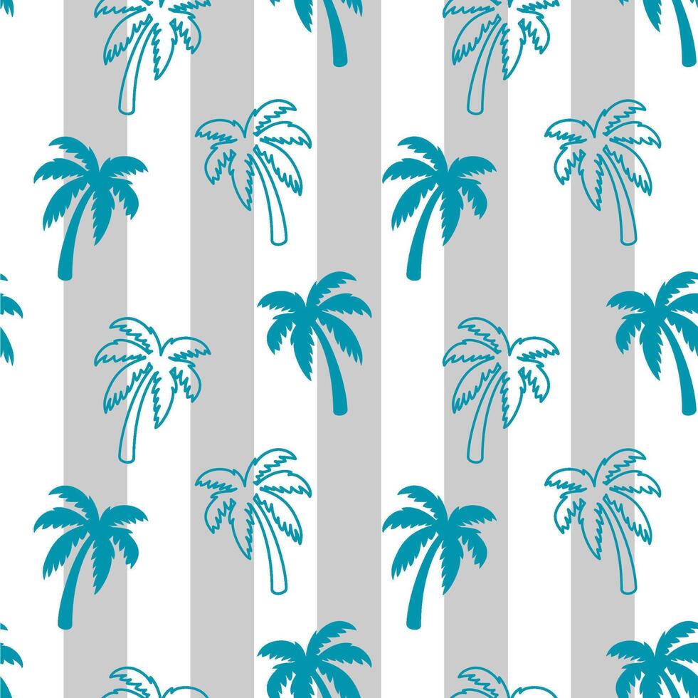 seamless pattern with tropical palm trees vector