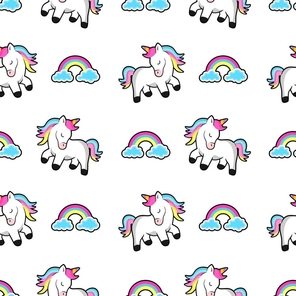 cute unicorn seamless pattern background design vector