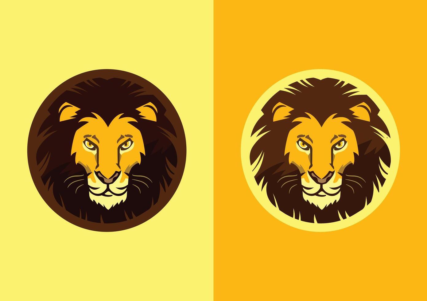 Lion head logo with calm formidable gesture vector