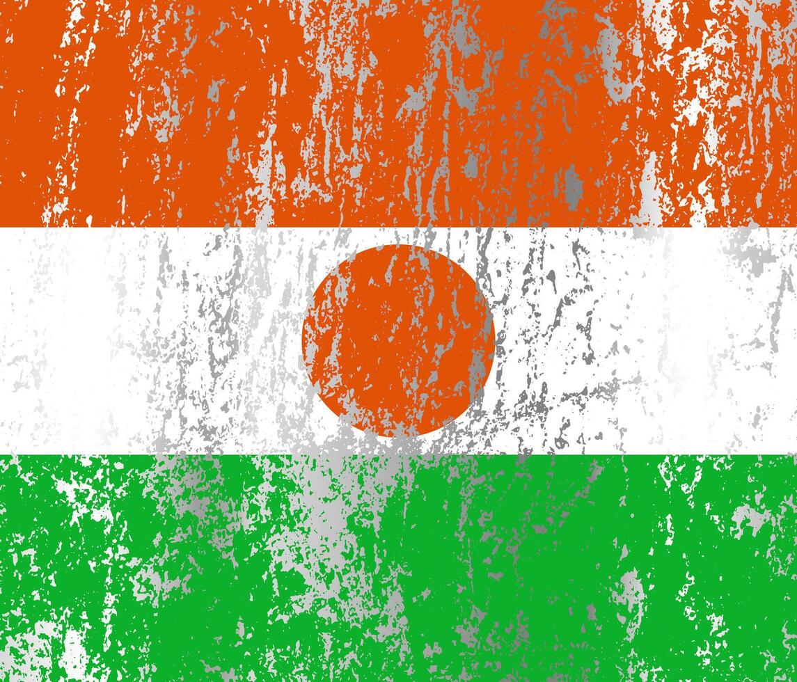 Niger flag with grunge effect. vector
