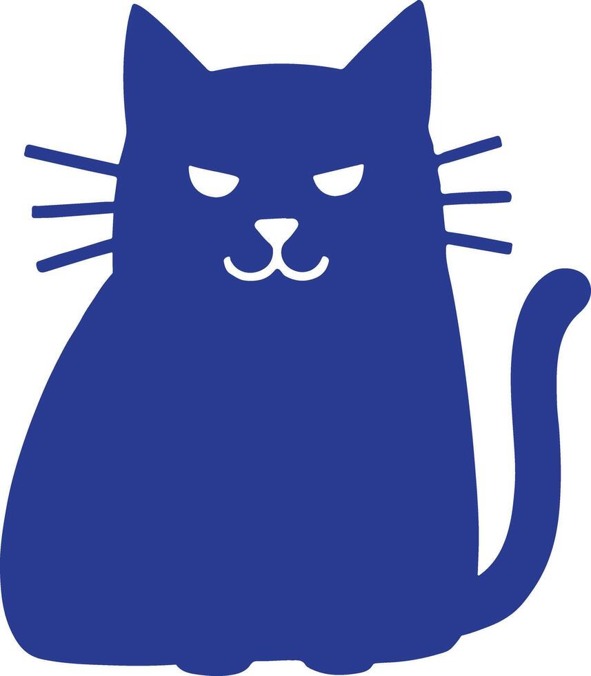 a blue cat with a big smile on its face vector