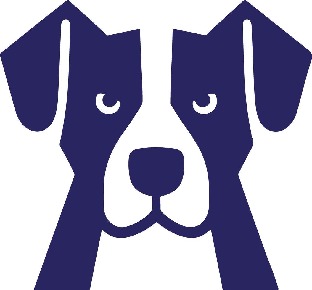 a dog head icon on a white background vector