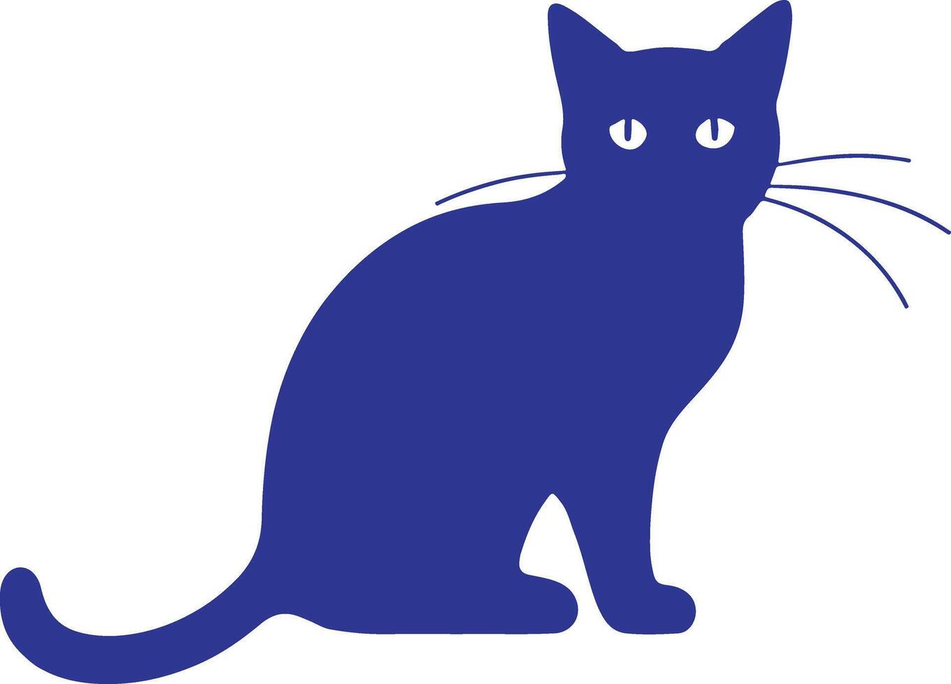 a blue cat is sitting on a white background vector