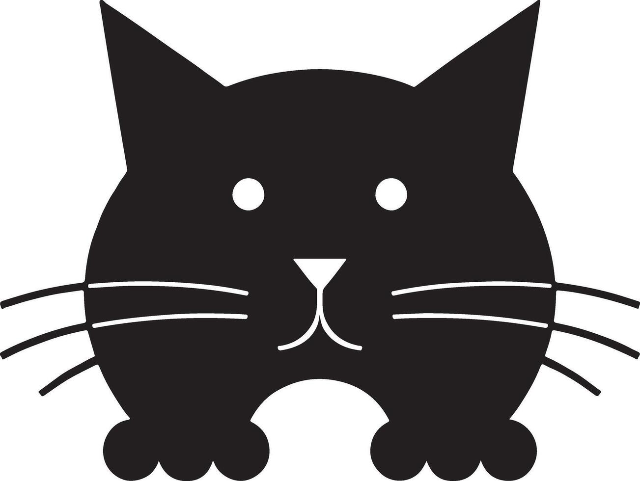 a black cat head with a white background vector