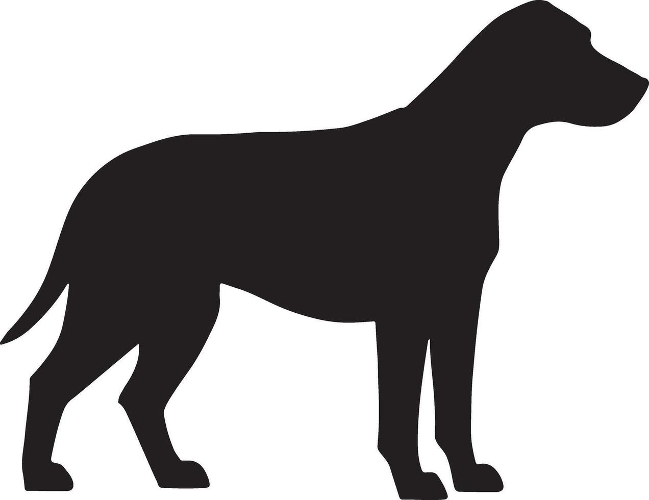 a silhouette of a dog standing on a white background vector