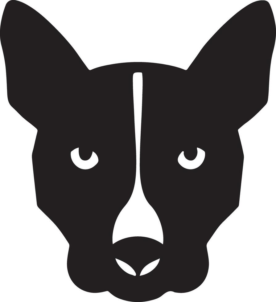 a black and white dog head icon on a white background vector