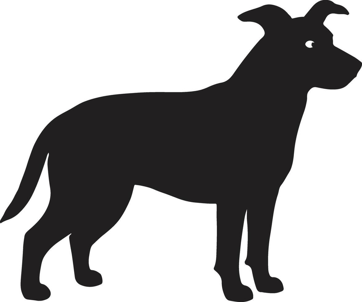 a black silhouette of a dog standing on a white background vector
