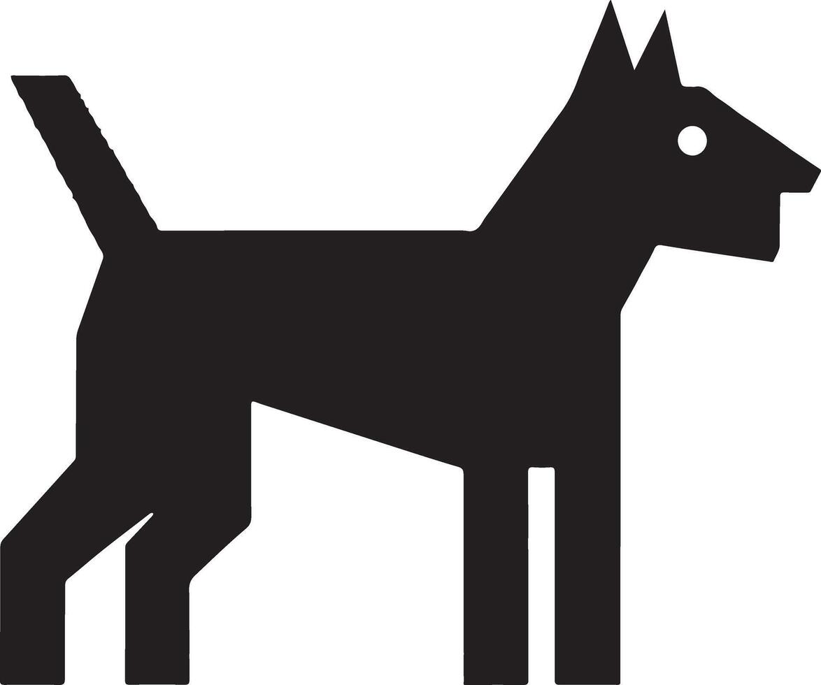 a black dog silhouette on a white background vector