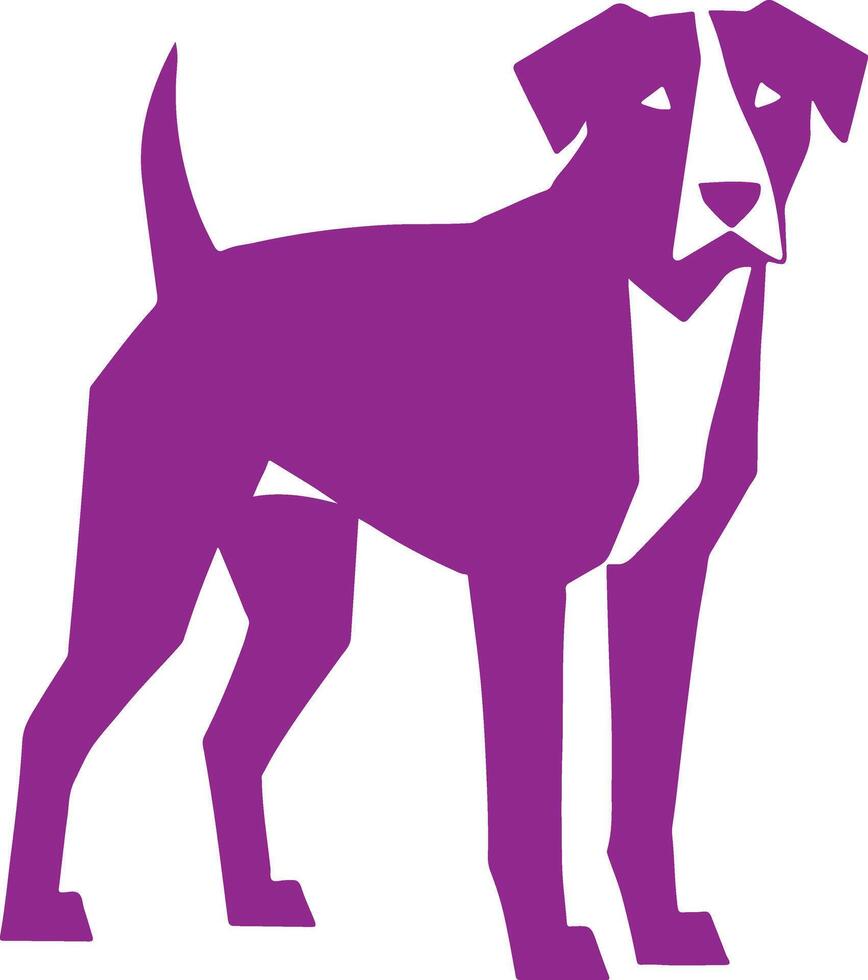 a purple dog standing on a white background vector