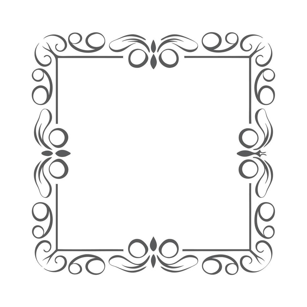 Decorative frame elegant swirls ornate border. vector